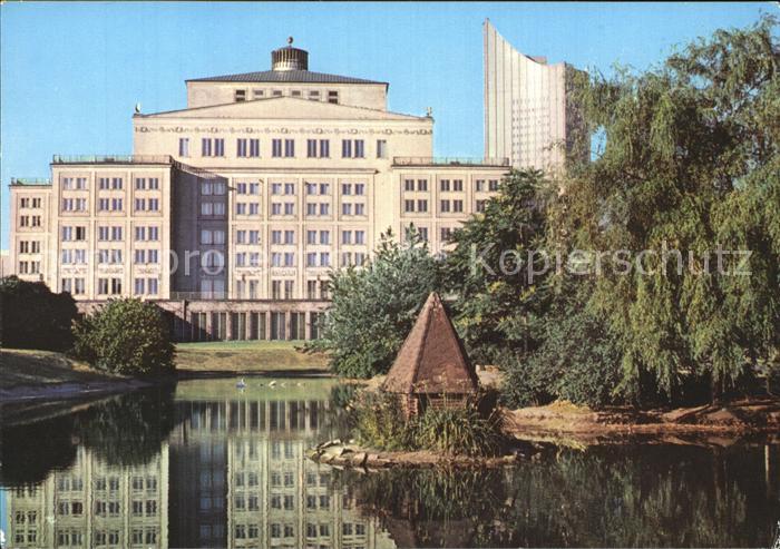 LEIPZIG Sachsen Blick vom Schwanenteich zur Oper