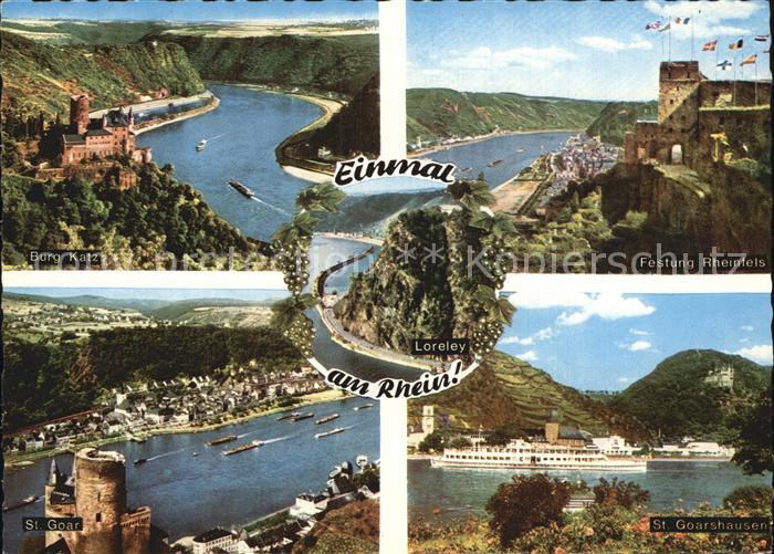 St Goarshausen Burg Katz Loreley Felsen Festung Rheinfels St Goar Rheindampfer