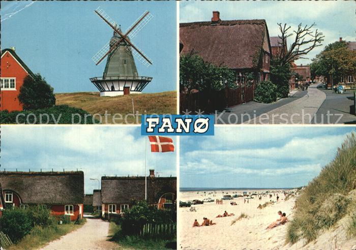 Fano Nordby Windmuehle Strassenpartie Strand Duenen