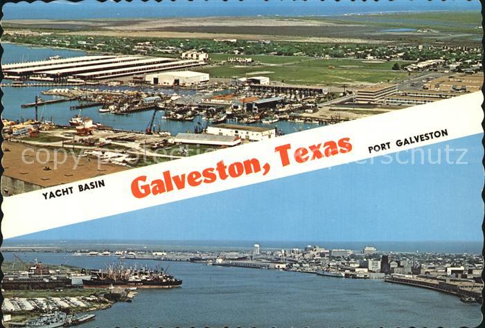 Galveston Texas Yacht Basin Port aerial view