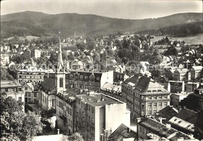 Jablonec nad Nisou vych. cast mesta Stadtbild mit Kirche