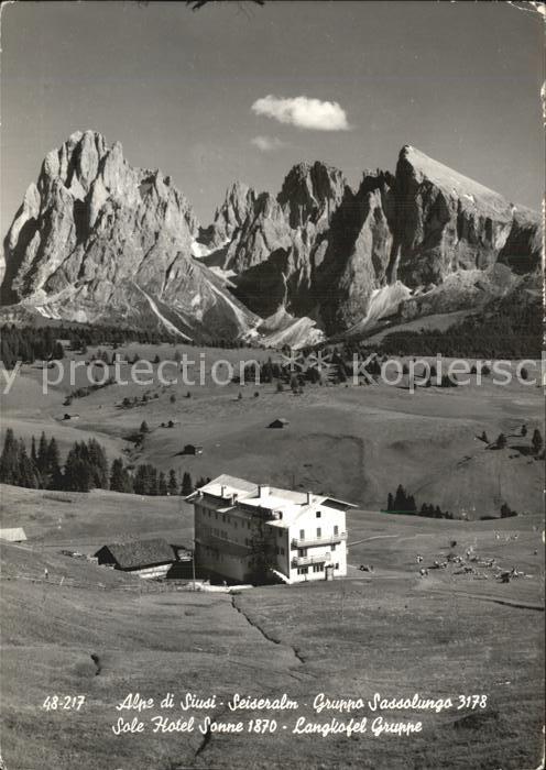 Alpe di Siusi Gruppo Sassolungo Sole Hotel Sonne Langkofel Gruppe Dolomiten