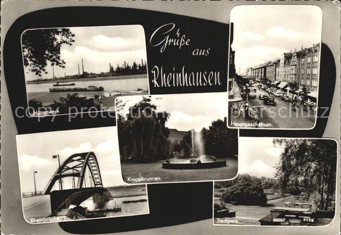 Rheinhausen Duisburg Huettenwerk Rheinbruecke Kruppbrunnen Hauptgeschaeftsstrass