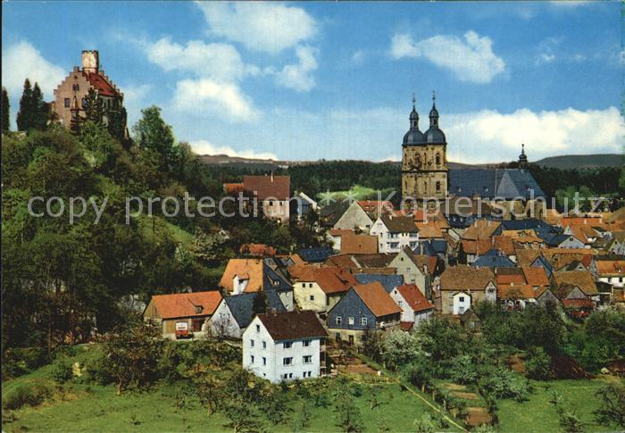 Goessweinstein mit Burg und Wallfahrtsbasilika Fraenkische Schweiz