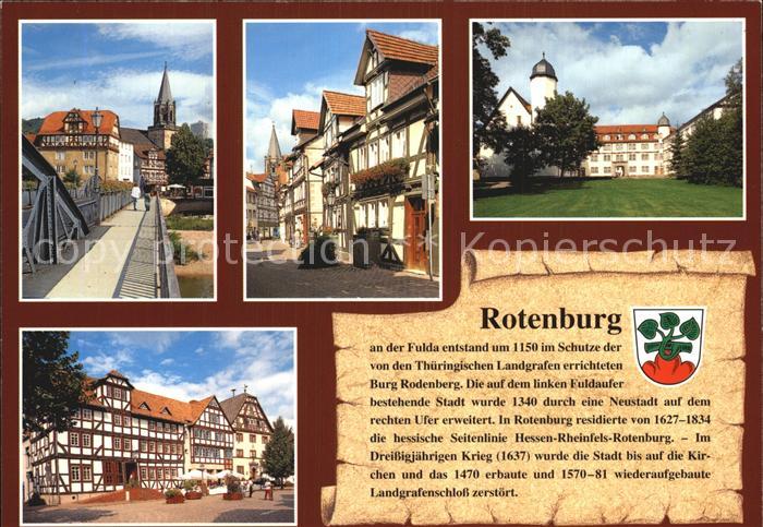 Rotenburg Fulda Kirche Brotgasse Landgraefliches Schloss Marktplatz Geschichte