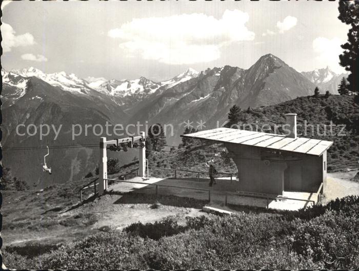 Mayrhofen Zillertal Penkenlift gegen Stillupptal und Feldkopf Alpenpanorama