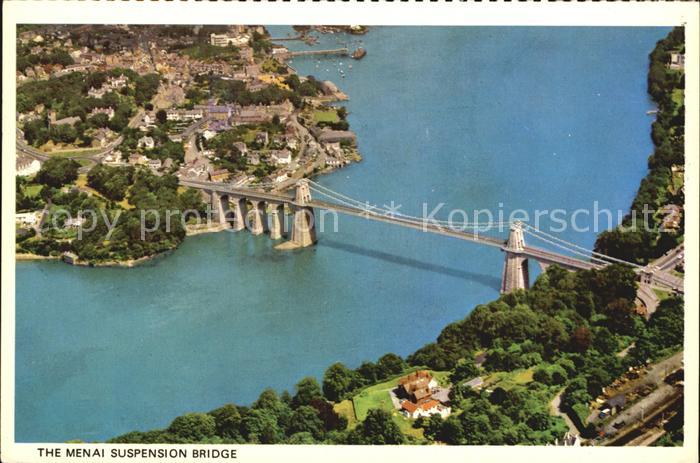Menai Bangor Fliegeraufnahme The Menai Suspension Bridge