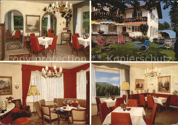 Grainau Hotel garni Gaestehaus Sonneneck Gastraeume Liegewiese