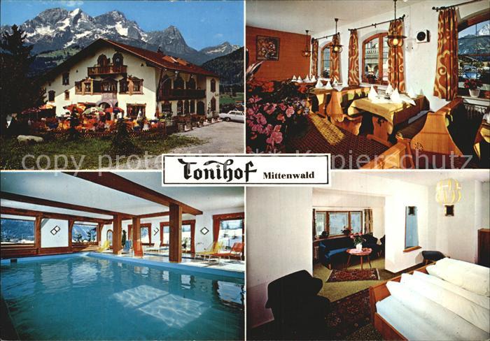 Mittenwald Bayern Hotel Tonihof Gaststube Hallenbad Zimmer