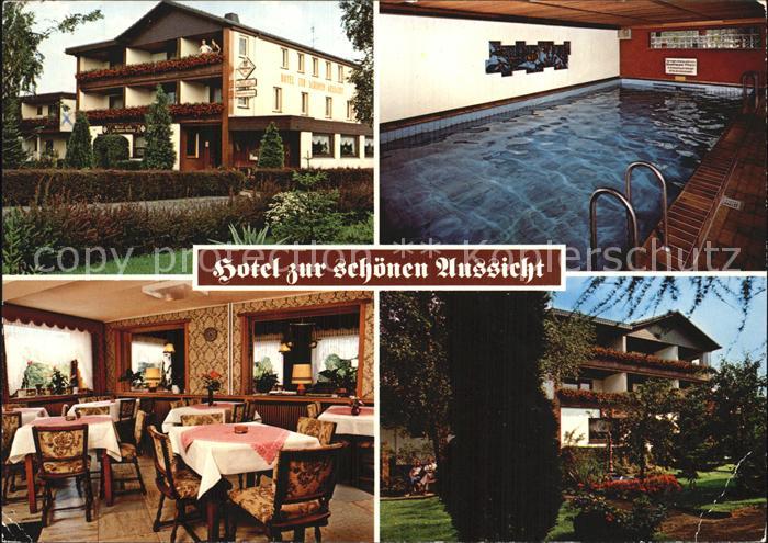 Rott Westerwald Hotel zur schoenen Aussicht Hallenbad Gastraum Garten