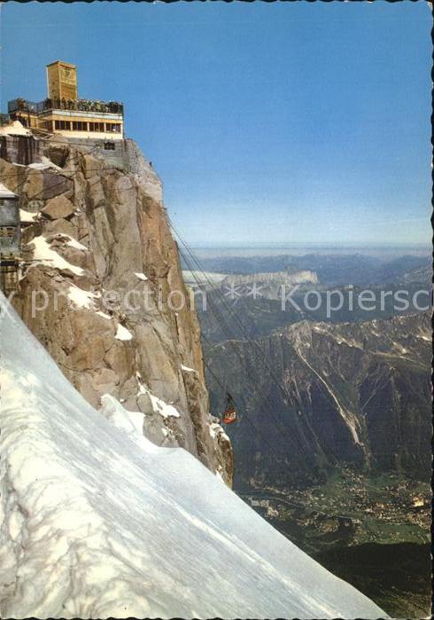 Chamonix Aiguille du Midi le plus haut teleferique du Monde Vue sur le Brevent e