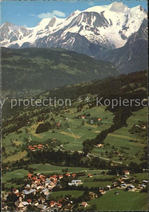 Combloux et le Massif du Mont Blanc Vue aerienne