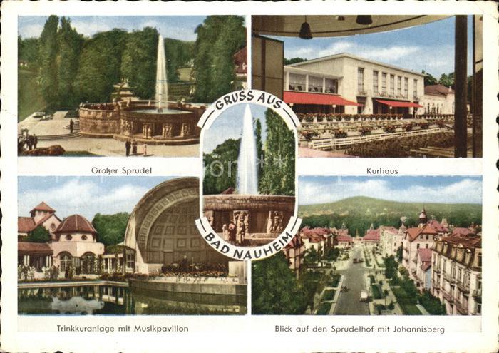 Bad Nauheim Grosser Sprudel Kurhaus Trinkkuranlage Musikpavillon Sprudelhof mit
