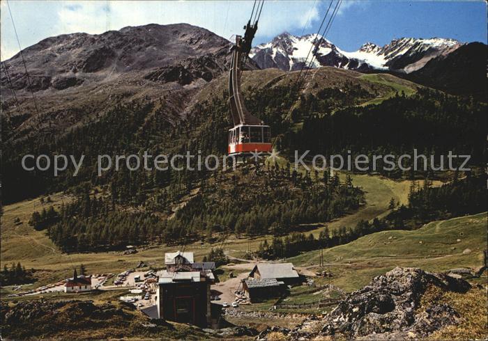 Schnals Bozen Suedtirol Schnalstaler Gletscherbahn mit Kurzras und Salurnspitze
