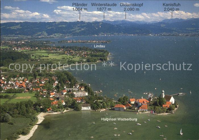 Wasserburg Bodensee Panorama mit Lindau Fliegeraufnahme