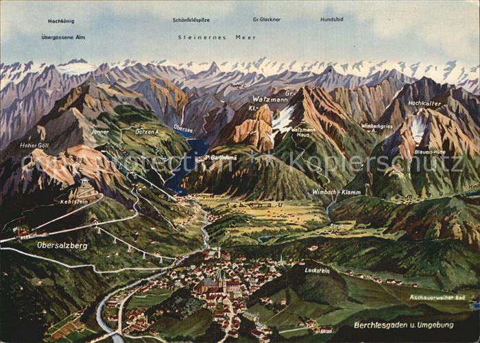 BERCHTESGADEN Bayern Panoramakarte