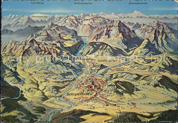 BERCHTESGADEN Bayern Panoramakarte