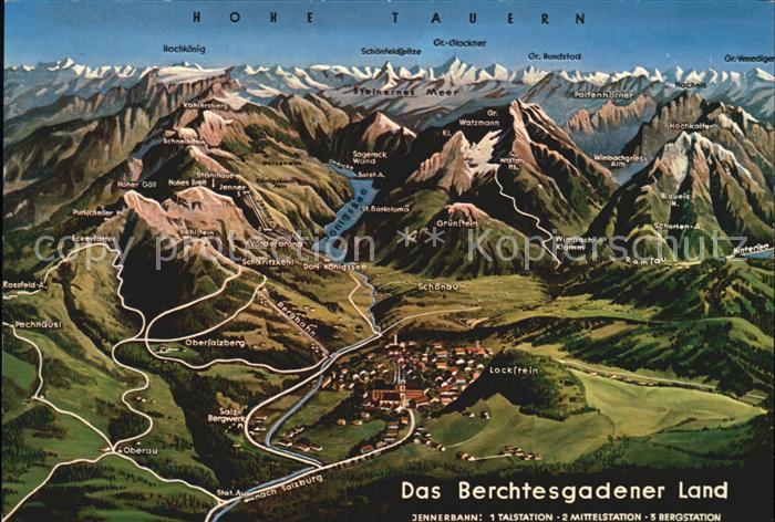 BERCHTESGADEN Bayern Hohe Tauern Panoramakarte