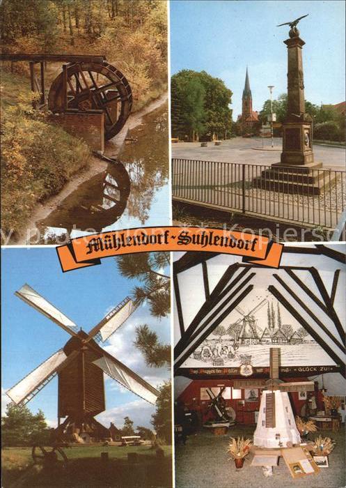 Suhlendorf Muehlendorf Wasserrad Waldsee Marktplatz Bockwindmuehle Auguste