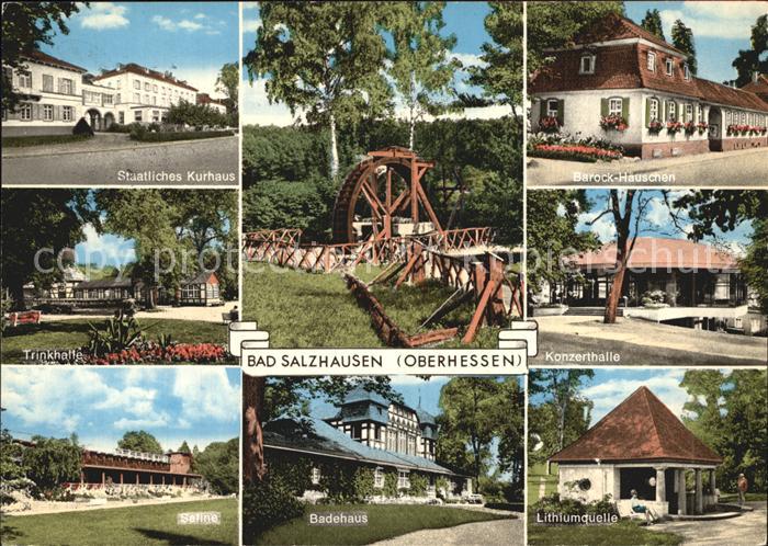 Bad Salzhausen Staatliches Kurhaus Barockhaeuschen Trinkhalle Konzerthalle Salin