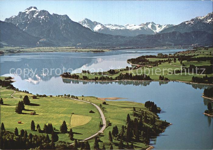 Forggensee Schwangau Allgaeuer Tiroler Alpen Luftbild