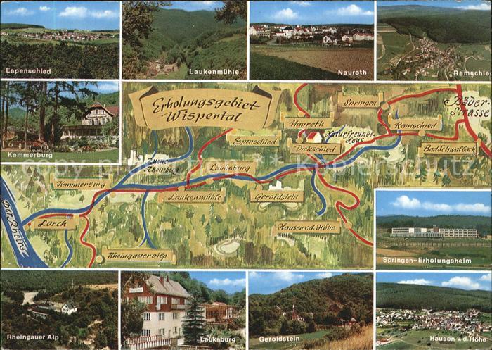 Wispertal Landkarte Espenschied Laukenmuehle Nauroth Kammerburg Geroldstein