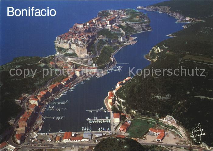 Bonifacio Corse du Sud Fliegeraufnahme mit Hafen