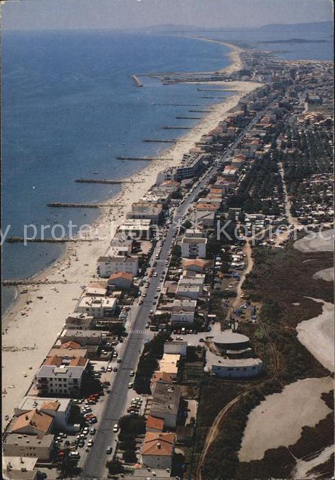 Palavas-les-Flots Herault Fliegeraufnahme Partie mit Strand