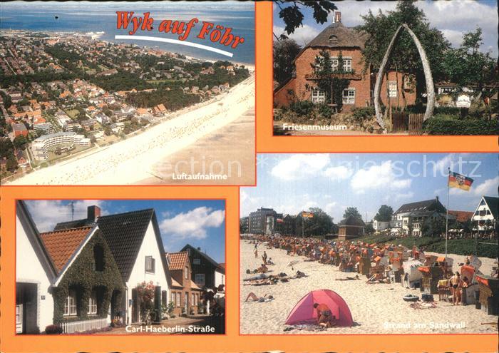 Wyk Foehr Fliegeraufnahme mit Strand Friesenmuseum Carl Haeberlin Strasse