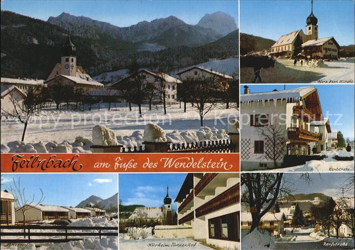 Feilnbach mit Wendelstein Herz Jesu Kirche Dorfstrasse Feriendorf Kurheim Tannen