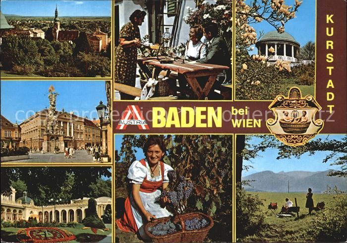 Baden Wien Panorama Schloss Tempel Kurhaus Winzerin