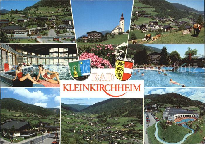 Bad Kleinkirchheim Kaernten Teilansichten Kirche Hallen und Freibad Panorama