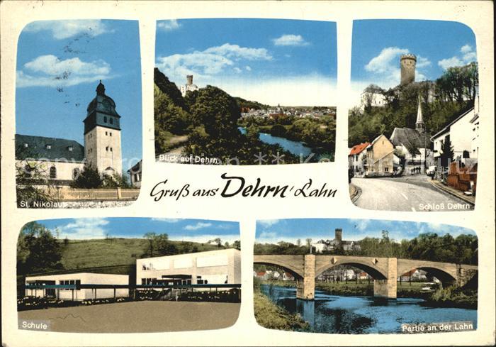 Dehrn Limburg Lahn St Nikolauskirche Panorama Schloss Schule Lahnbruecke