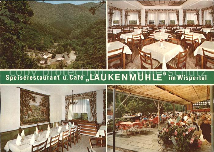 Lorch Rheingau Speiserestaurant Cafe Laukenmuehle im Wispertal Gastraeume Terras