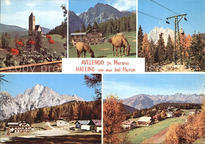 Avelengo Kirche Alm Sessellift Panorama