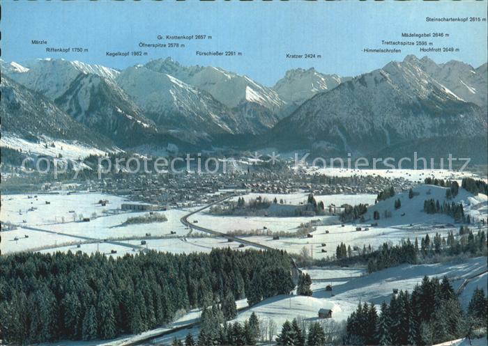 Oberstdorf Panorama mit Allgaeuer Alpen