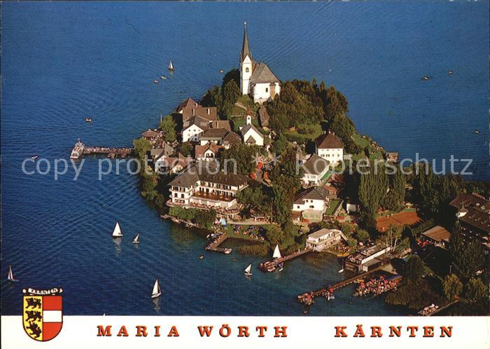 Maria Woerth Woerthersee Wallfahrtskirche Fliegeraufnahme