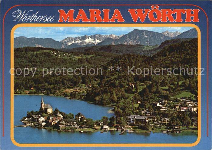 Maria Woerth Woerthersee Wallfahrtskirche Karawanken Fliegeraufnahme