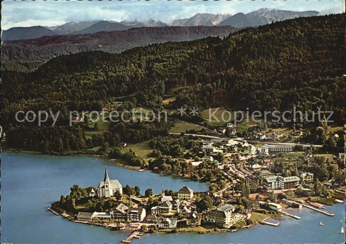 Maria Woerth Woerthersee Wallfahrtskirche Panorama Fliegeraufnah