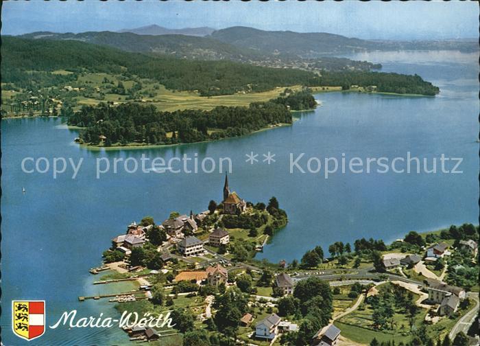 Maria Woerth Woerthersee Wallfahrtskirche Panorama Fliegeraufnahme