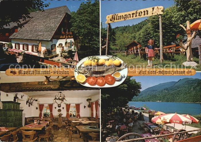 Schwarzensee Alpenrestaurant Pension Zur Lore Almgarten Terrasse Gastraum