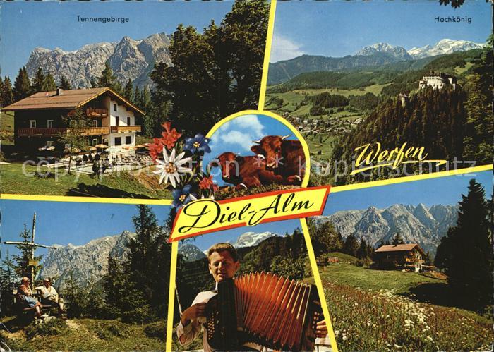 Werfen Salzburg Diel Alm Tennengebirge Hochkoenig Gipfelkreuz Ziehharmonikaspiel