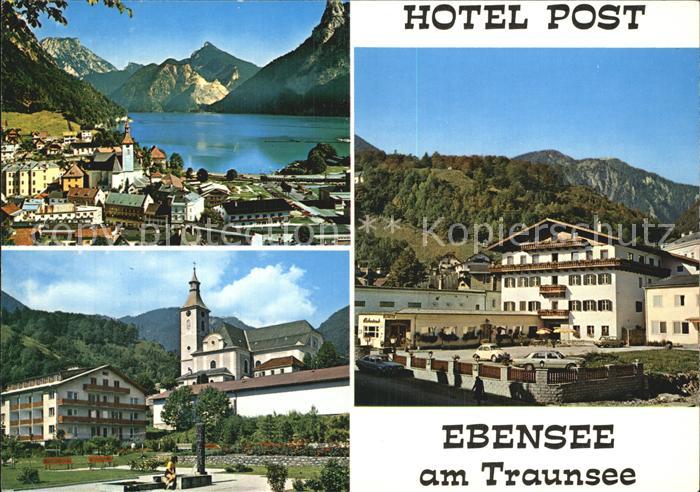 Ebensee Oberoesterreich am Traunsee Hotel Post Dorfplatz Kirche