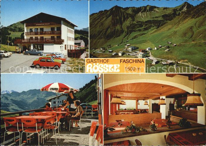 Faschina Alpengasthof Terrasse Gastraum Roessle Panorama