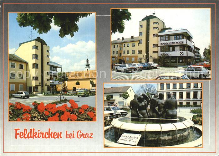 Feldkirchen Graz Teilansichten Brunnen Skulptur