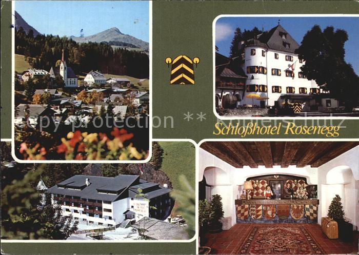 Fieberbrunn Tirol Stadtblick Schlosshotel Rosenegg Rezeption