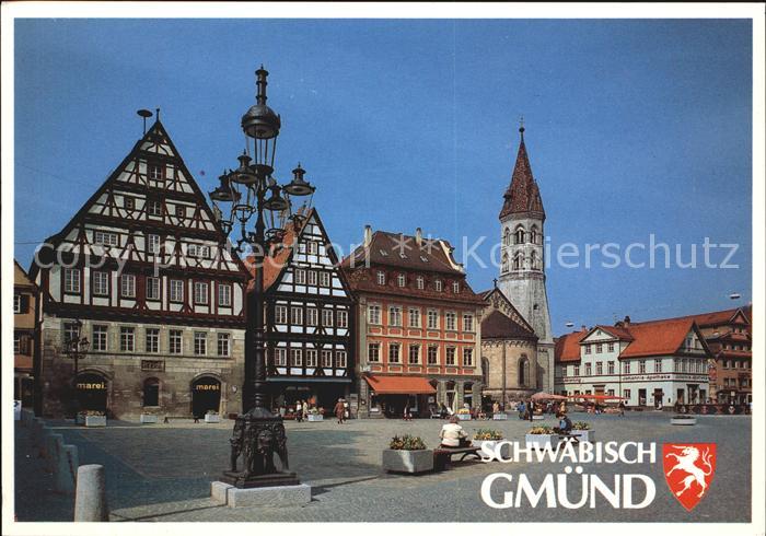 Schwaebisch Gmuend Oberer Marktplatz mit Johanniskirche