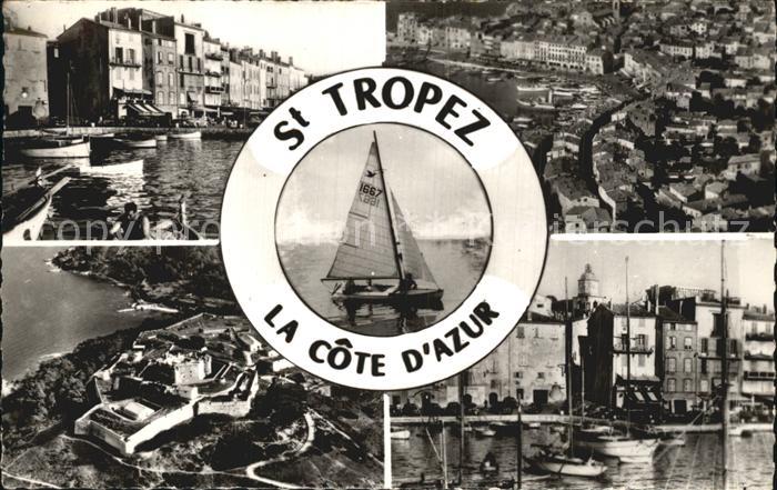 Saint Tropez Var Segelboot Hafen Fliegeraufnahme