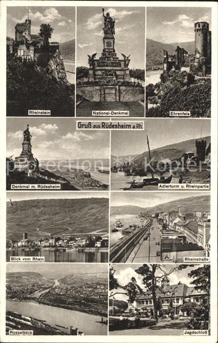 Ruedesheim Rhein National-Denkmal Ehrenfels Adlerturm