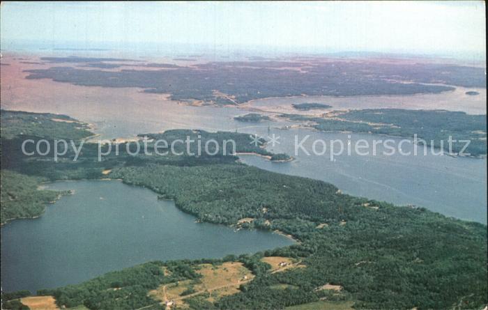 Sargentville Eggemoggin Reach and Deer Isle Walker Pond aerial view